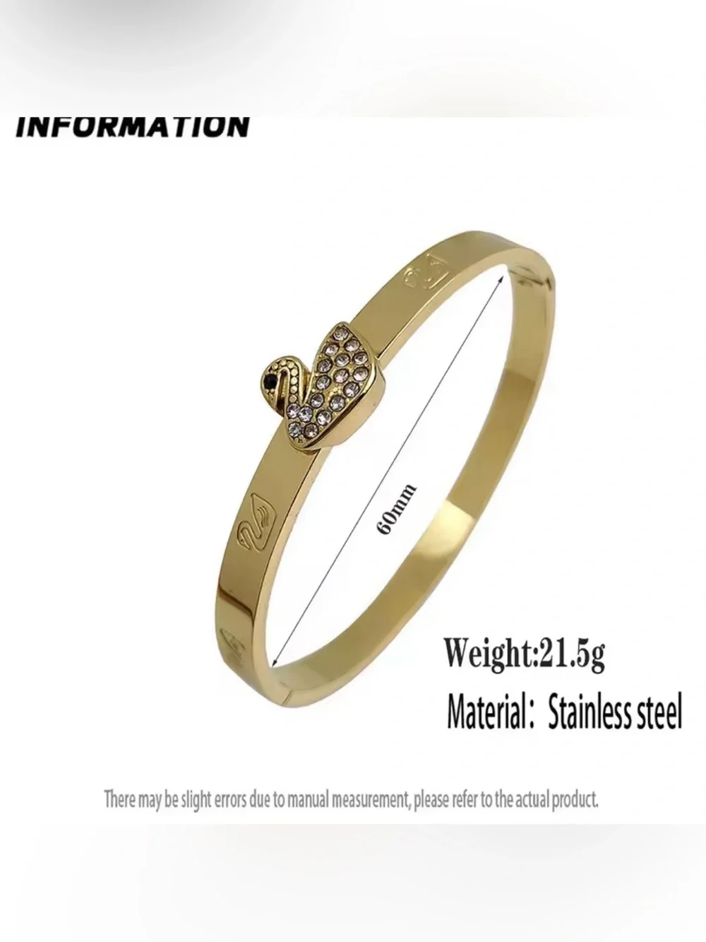 Nordstrom Gold Swan Crystal Accent Bangle Bracelet